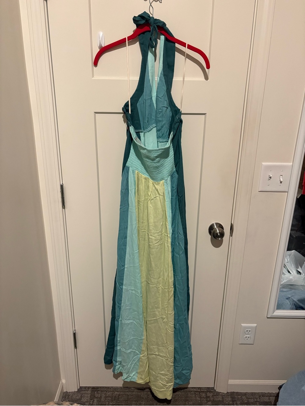 Free People Tropic Pop Maxi Dress Large Color: Blue Lagoon Combo NWT - Picture 5 of 7